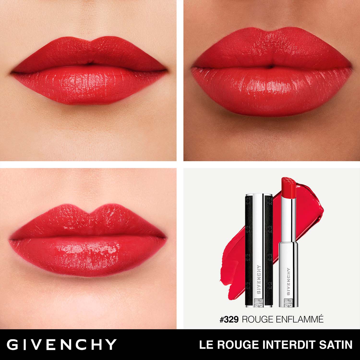 LE ROUGE INTERDIT INTENSE SATÍN LABIAL SEMI MATE DE GIVENCHY (LABIAL EN BARRA CON ACABADO SATINADO)